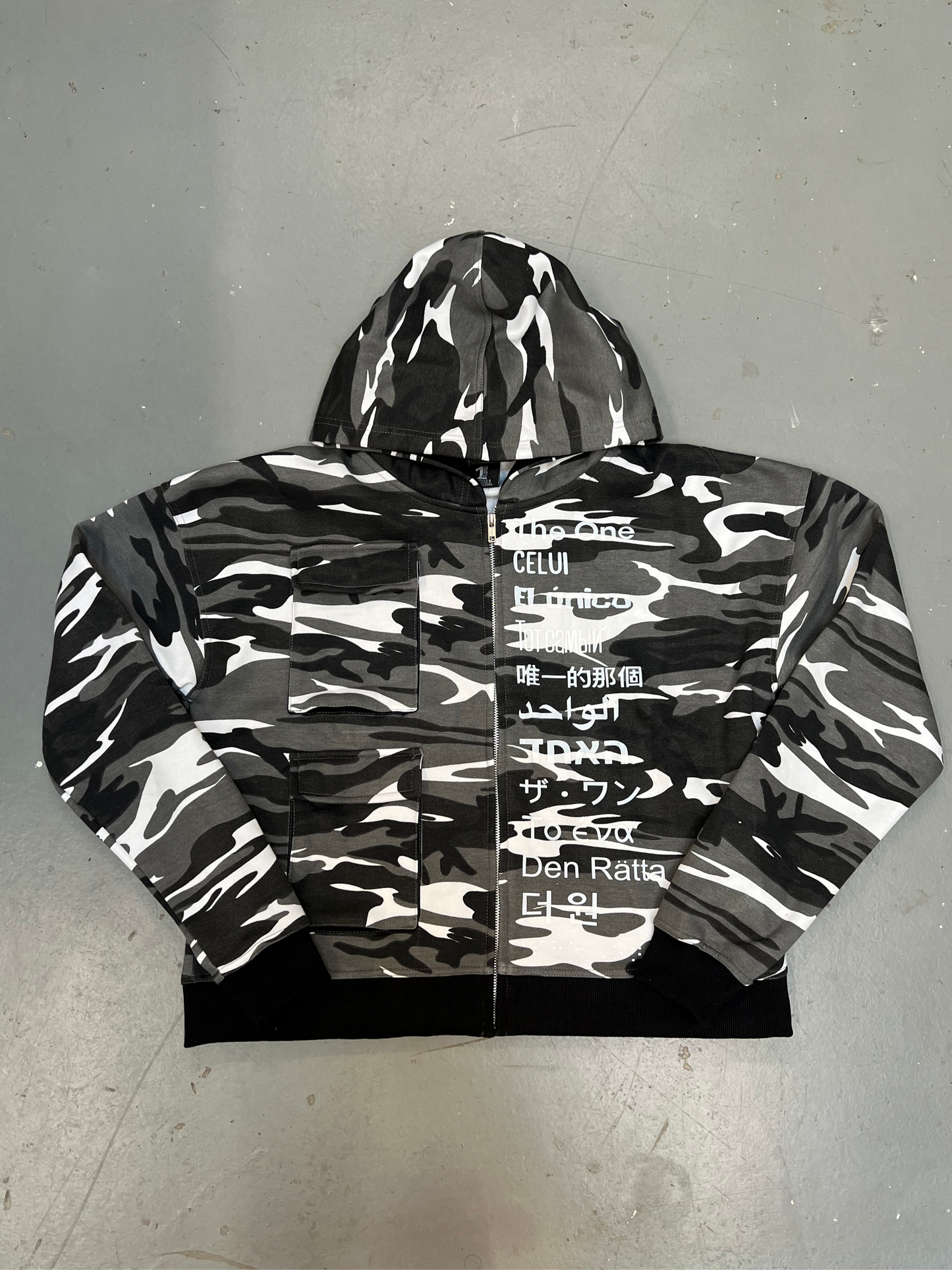The One - Grey Camo Language Hoodie